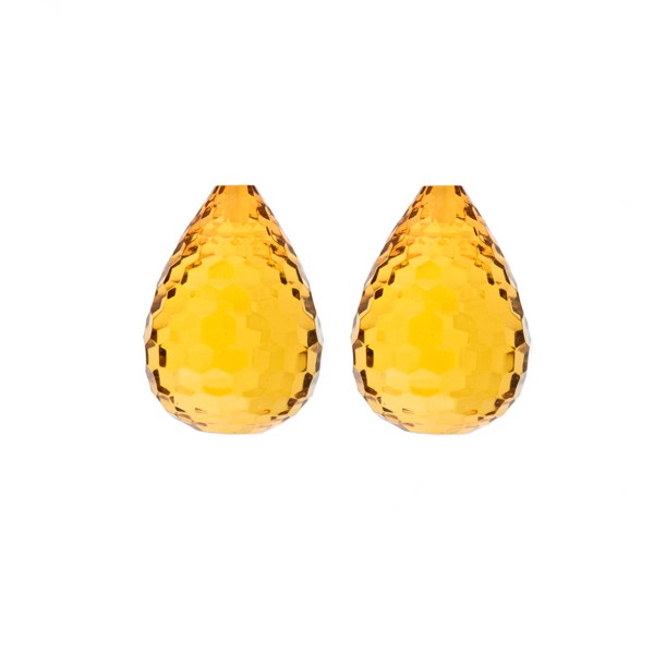 Natural amber, golden, teardrop, concave, 17 x 13 mm