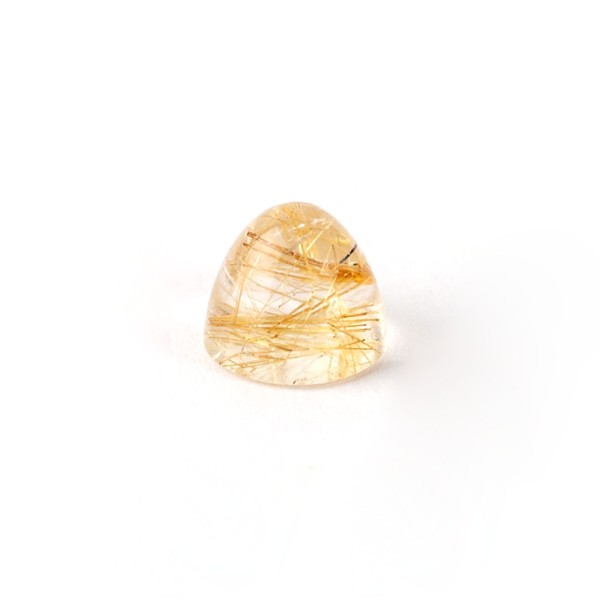 Rutilated quartz, golden needles, cone, smooth, round, 8mm