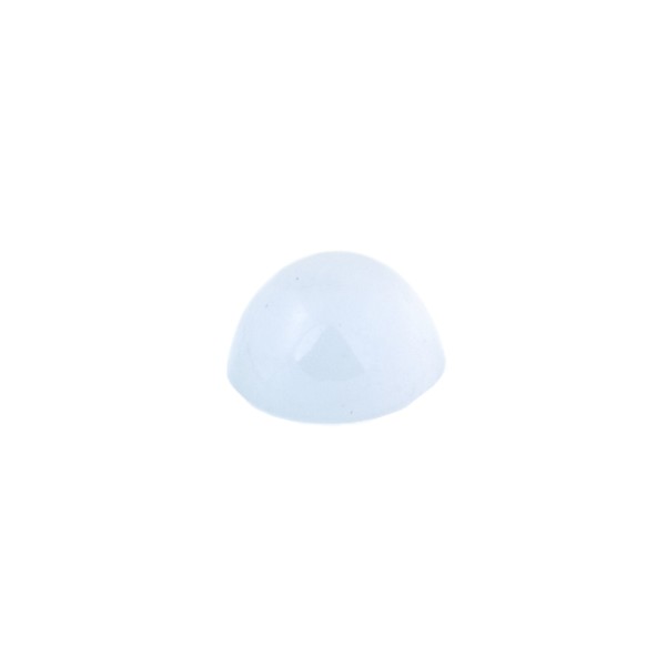 Natural chalcedony, light blue, cabochon, round, 6 mm