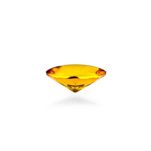 Bernstein (natur), goldfarben, Buff Top, concave, rund, 12mm