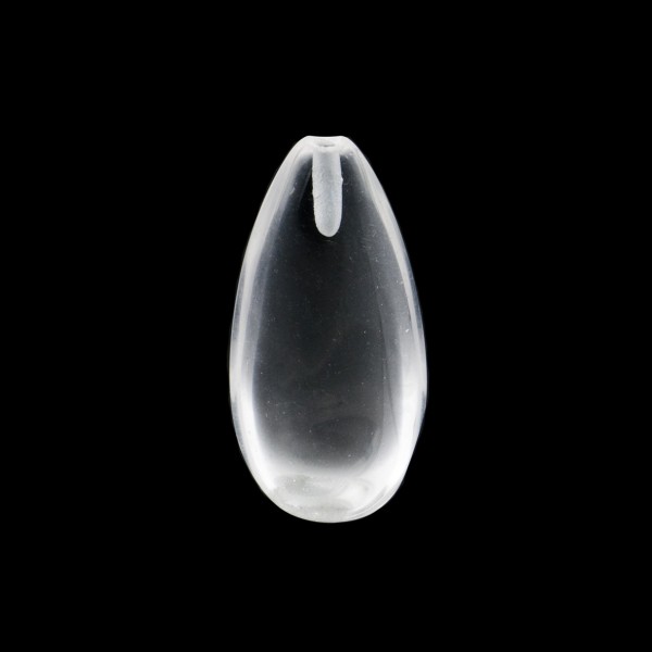 Rock crystal, transparent, colorless, lentil cut, pear shape, 16 x 8 mm