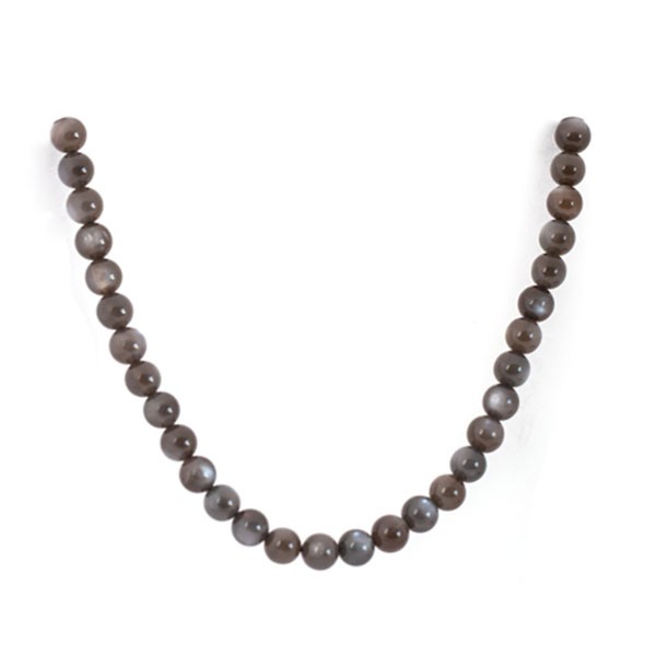Moonstone, strand, grey, bead, smooth, Ø 8 mm