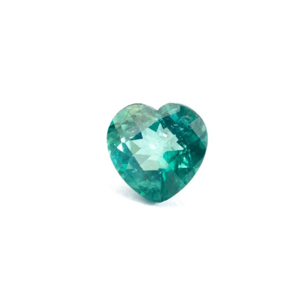 Topaz, blue-green, faceted briolette, heart shape, 12x12mm