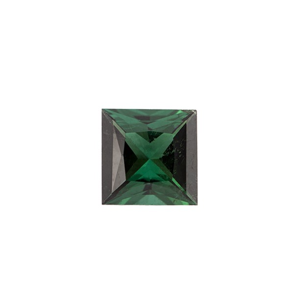 Tourmaline, green, faceted, carré, 8x8 mm