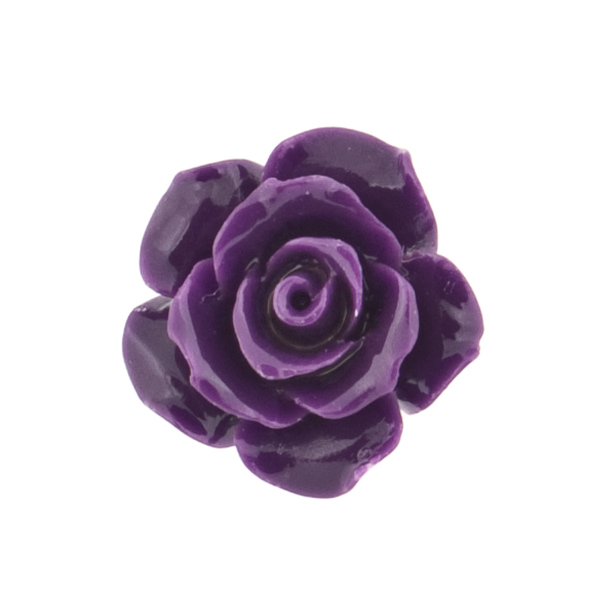Turquoise (reconstructed), purple, rose flower, 25 mm