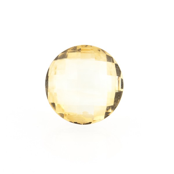 Citrine, light golden color, faceted briolette, round, 12 mm