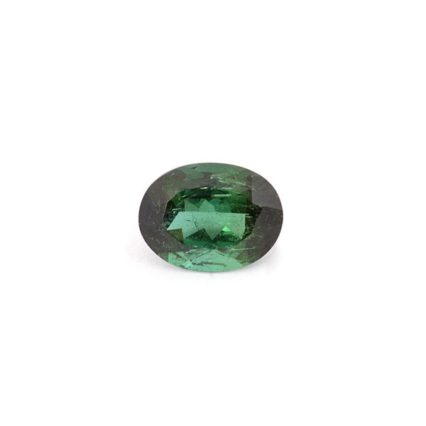 Tourmaline, green, faceted, oval, 9x7 mm