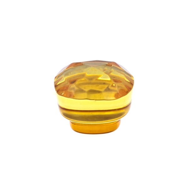 Natural amber, golden, faceted button, antique shape, 11 x 11 mm
