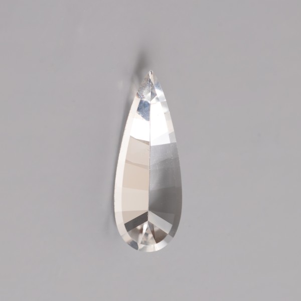 Rock crystal, transparent-colorless, mirror cut, pear shape, 34x12mm