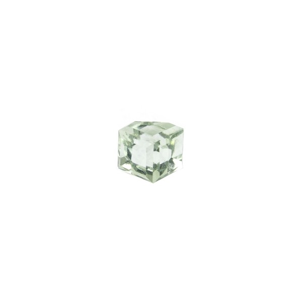 Prasiolite (green amethyst), light green, cube with drill edge, smooth, 5x5 mm