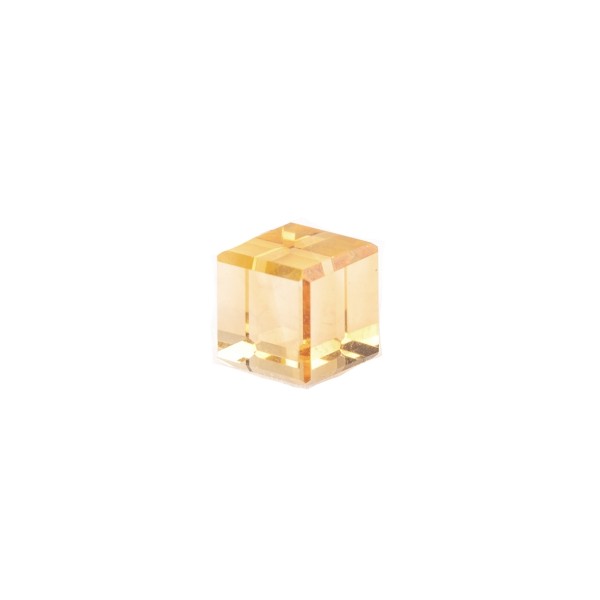 Citrine, golden color, cube, smooth, 5.5x5.5mm