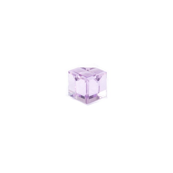 Amethyst, lavender, cube with drill edge, smooth, 6x6mm