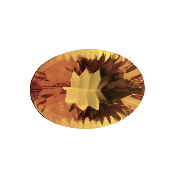 Bernstein (natur), cognacfarben, Buff Top, concave, oval, 18x13 mm