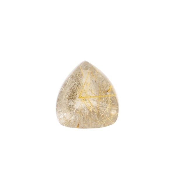 Rutilated quartz, golden needles, trillion, smooth, fancy shape, 11 x 11 x 11 mm