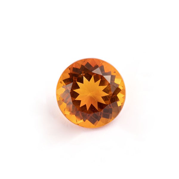 Citrine, palmeira orange, round, faceted, 14 mm
