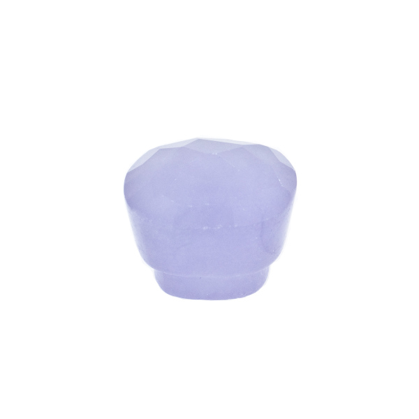 Jade (dyed), purple, button, faceted, antique shape, 11 x 11 mm