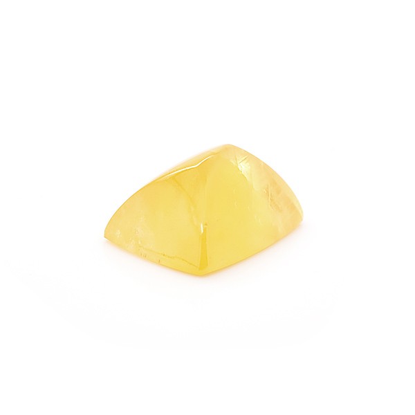 Beryl, milky, yellow, cabochon, pyramid, antique shape, 18x13 mm