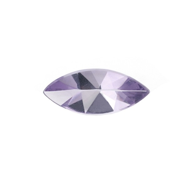Amethyst, medium violet, faceted, mirror cut, navette, 15x7mm