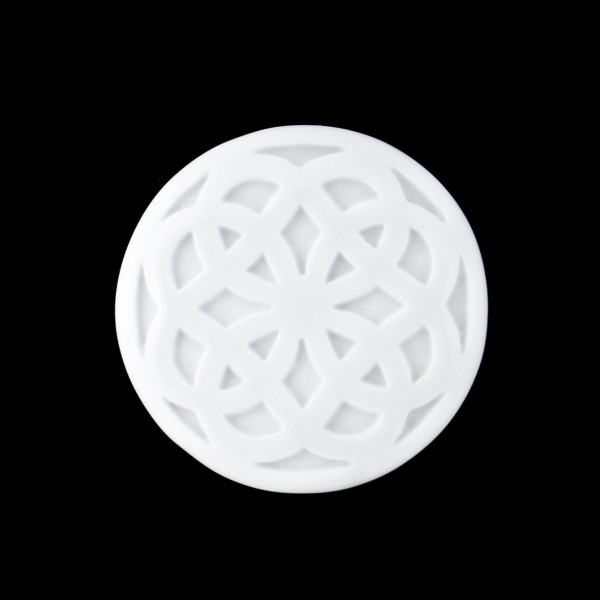 Achat, weiß, graviert, Ornament, rund, 35 mm