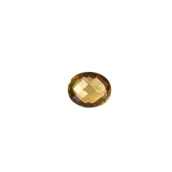 Tourmaline, brown, faceted briolette, oval, 11x9mm