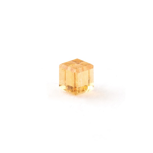 Imperial topaz, yellow, cube, smooth, 5x5mm