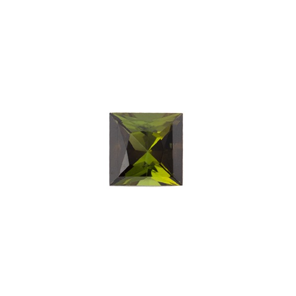 Turmalin, grün, facettiert, carré, 6x6 mm