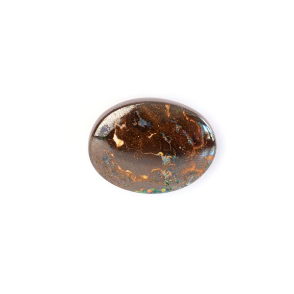 Boulder Opal, bunt, oval, 21x5x16.5mm