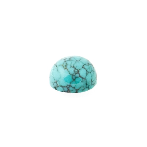 Turquoise (natural, with matrix), cabochon, round, 6 mm