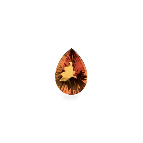 Bernstein (natur), cognacfarben, Buff Top, concave, Birnenform, 8x6 mm