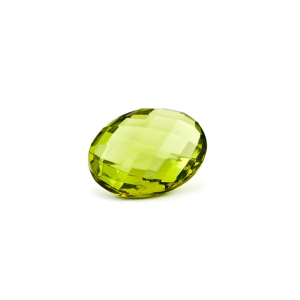 Natural amber, green, briolette, oval, 12 x 10 mm