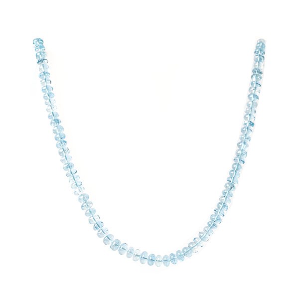 Aquamarine, strand, blue, rondelle bead, smooth, Ø 4-6 mm