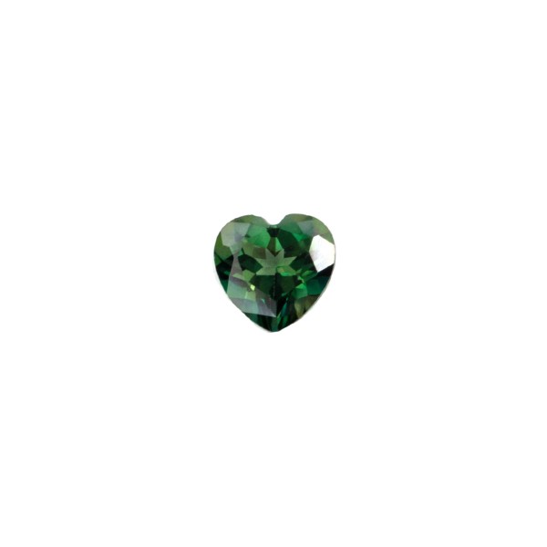 Topaz, emerald green, checker board, heart shape, 5x5mm