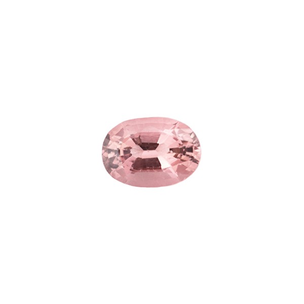 Saphir, rosa-braun, oval, facettiert, 9.3x6.6 mm