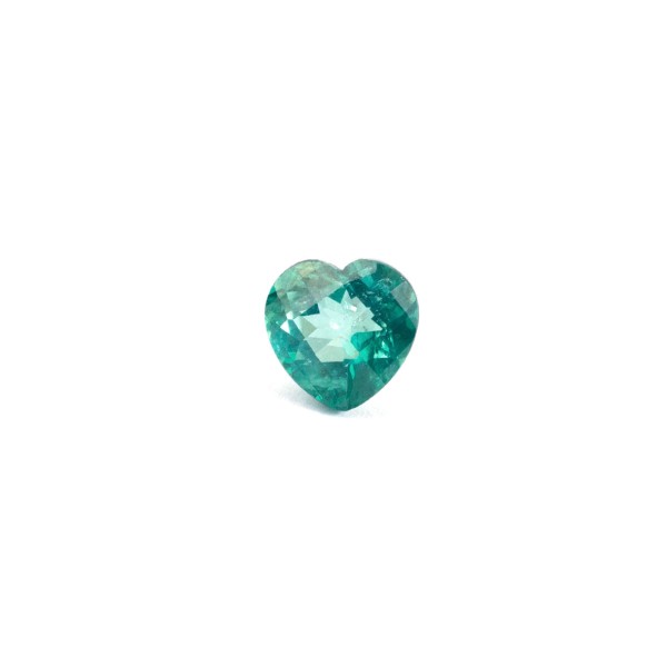 Topaz, blue-green, faceted briolette, heart shape, 8x8mm