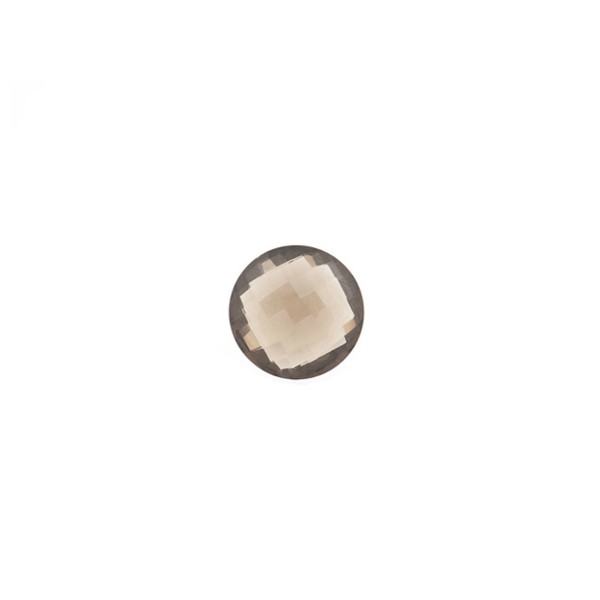 Smoky quartz, medium brown, faceted briolette, round, 6 mm