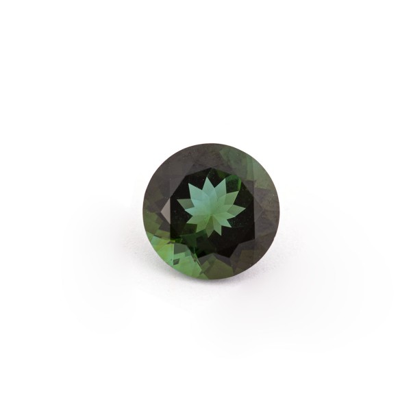 Tourmaline, green, faceted, round, 10 mm