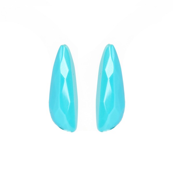 Turquoise (reconstructed), turquoise, teardrop, bevel, 31x9mm