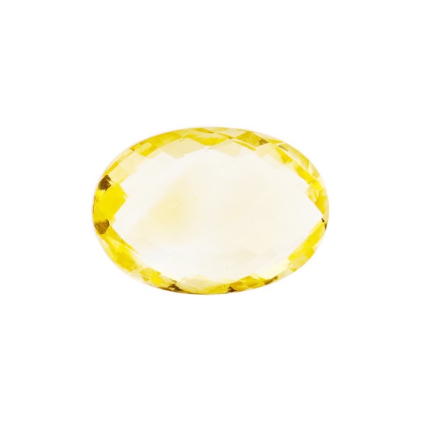 Citrine, light golden color, faceted briolette, oval, 14 x 12 mm