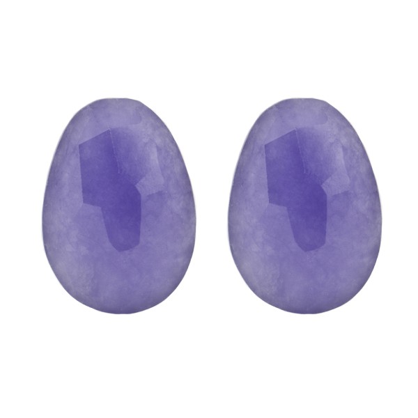 Jade (dyed), lavender, faceted briolette, pear shape, 25 x 18 mm