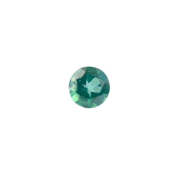 Topaz, blue-green, faceted, round, 6mm