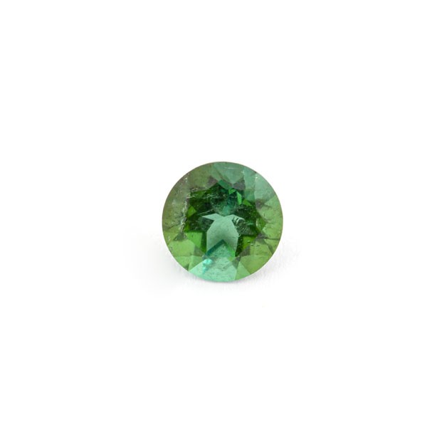 Turmalin, grün, facettiert, rund, 7.5 mm