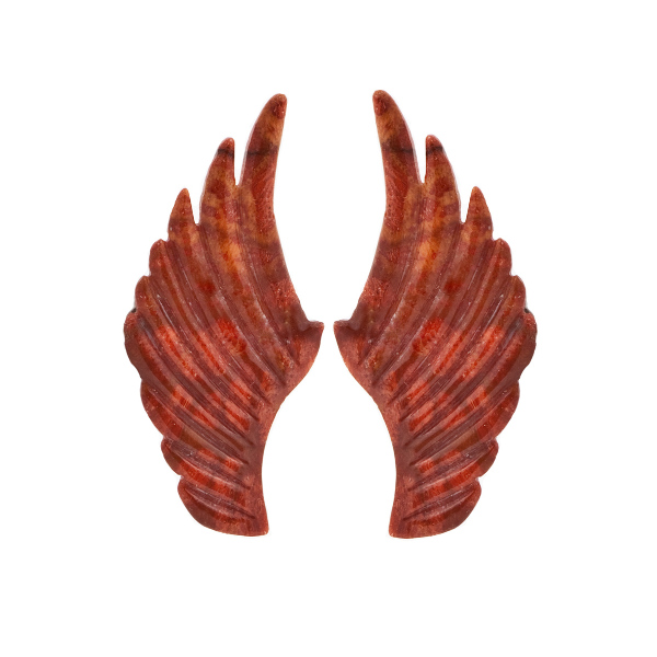Schaumkoralle, rot, Flügel, 43 x 19 mm