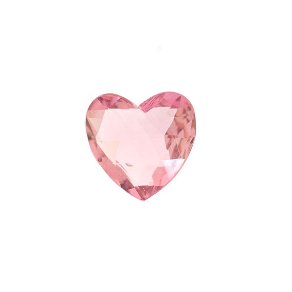 Tourmaline, rose, briolette, faceted, heart shape, 12x12 mm