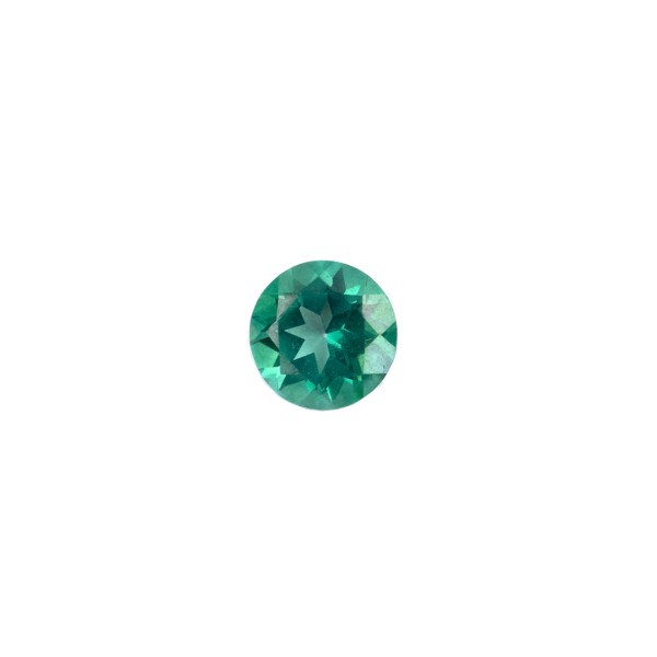 Topaz, emerald green, faceted, round, 6mm