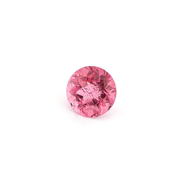 Turmalin, pink, facettiert, rund, 7 mm
