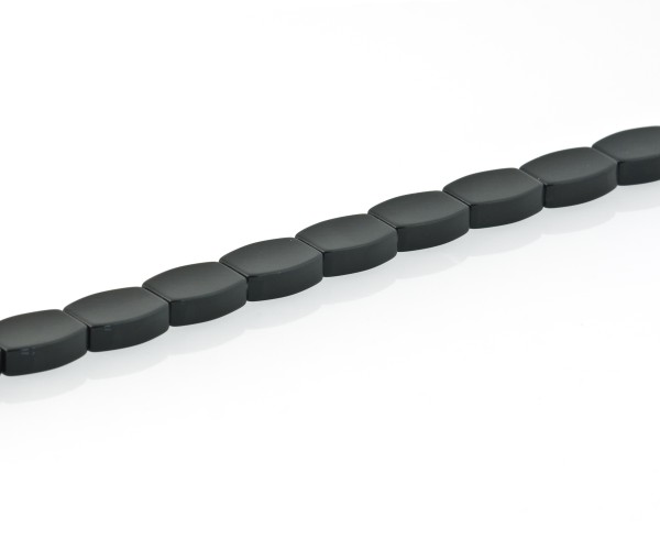 Onyx, strand, black, barrel beads, 16 x 12 x 5 mm