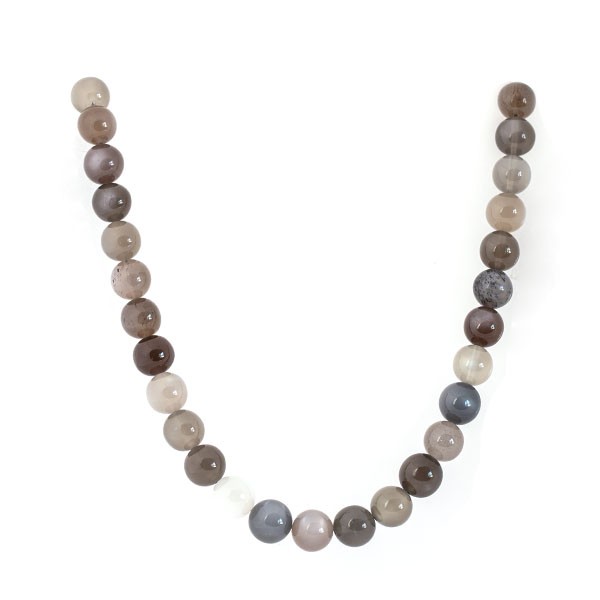 Moonstone, strand, multicolor, bead, smooth, Ø 11 mm