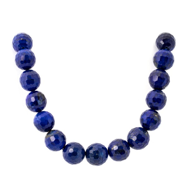Lapis, strand, blue, graduated, bead, faceted, Ø 15-17 mm