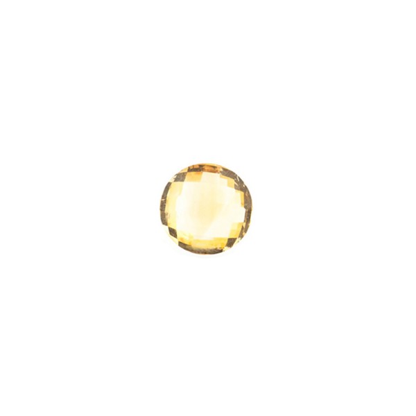 Citrine, golden color, faceted briolette, round, 6 mm