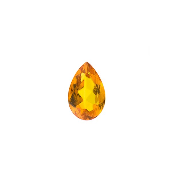 Natural amber, cognac-colored, faceted, pear-shaped, 10 x 7 mm
